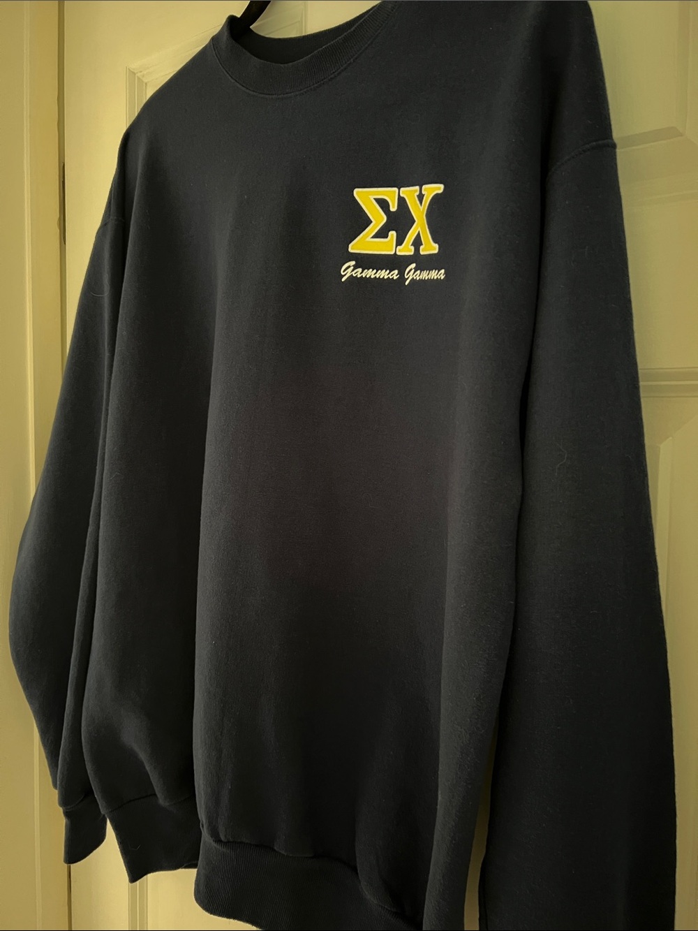 Hanes Navy Crewneck Sweatshirt with EX Gamma Gamma
